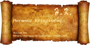 Hermesz Krisztofer névjegykártya